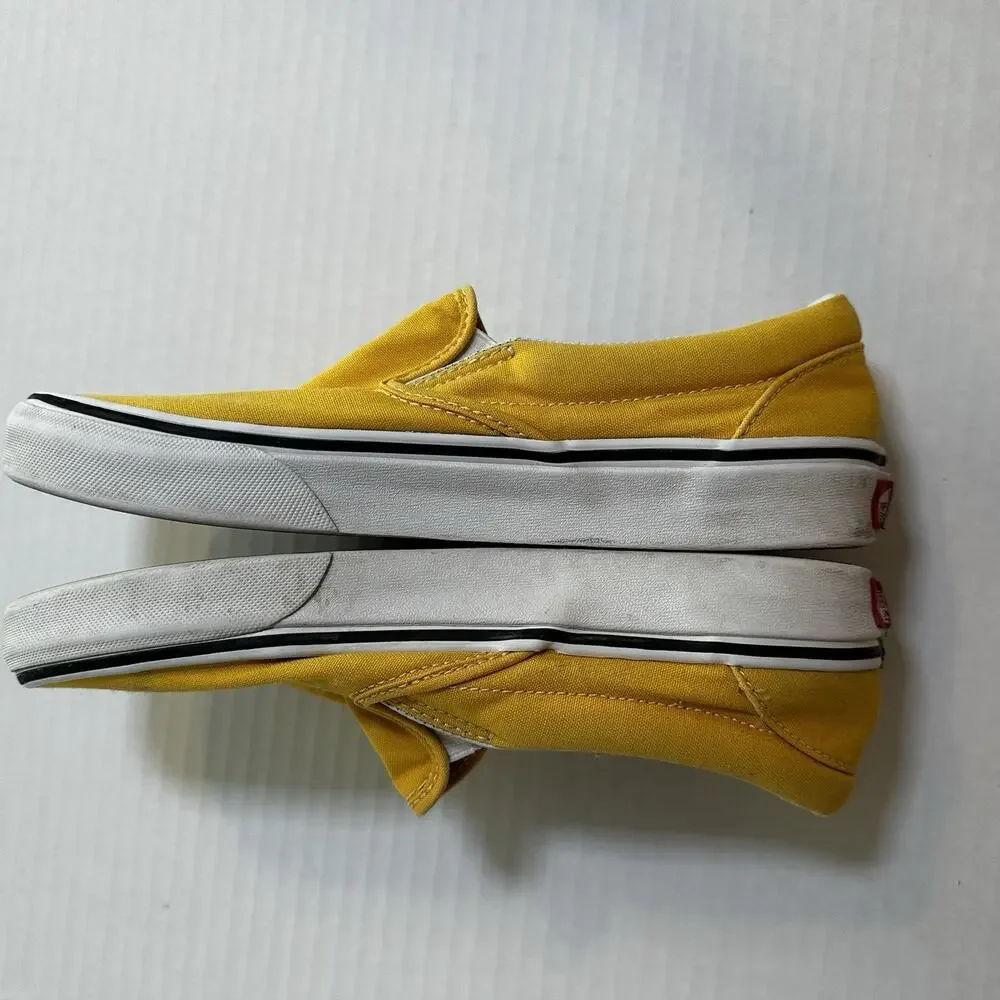 Vans Classic Slip-on Solid Yellow Shoes Sz men's 6.5 /Wo 8 Skate Sneakers Surf